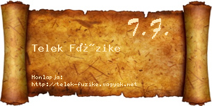Telek Füzike névjegykártya